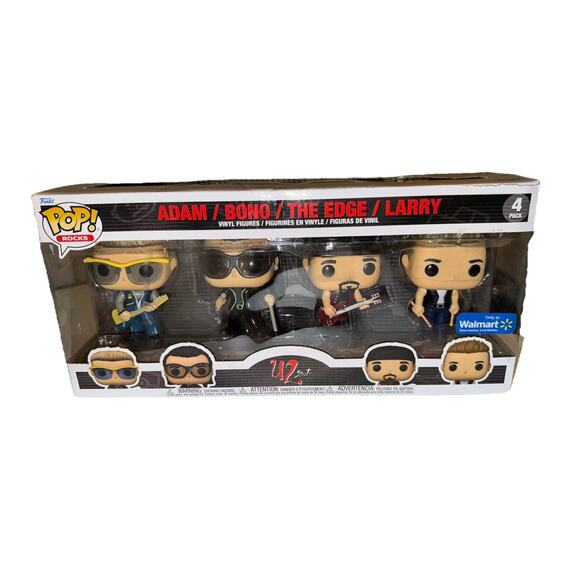 Damaged Funko Pop Rocks U2 Zoo TV 4 Pack Walmart Exclusive Bono Larry Adam Edge